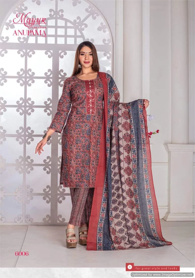 Mayur Anupama Vol 6 Lawn Cotton Wholesale Salwar Suit Catalog — Wholesale Salwar Suits, Mayur Dress wholesale from Surat — view 5